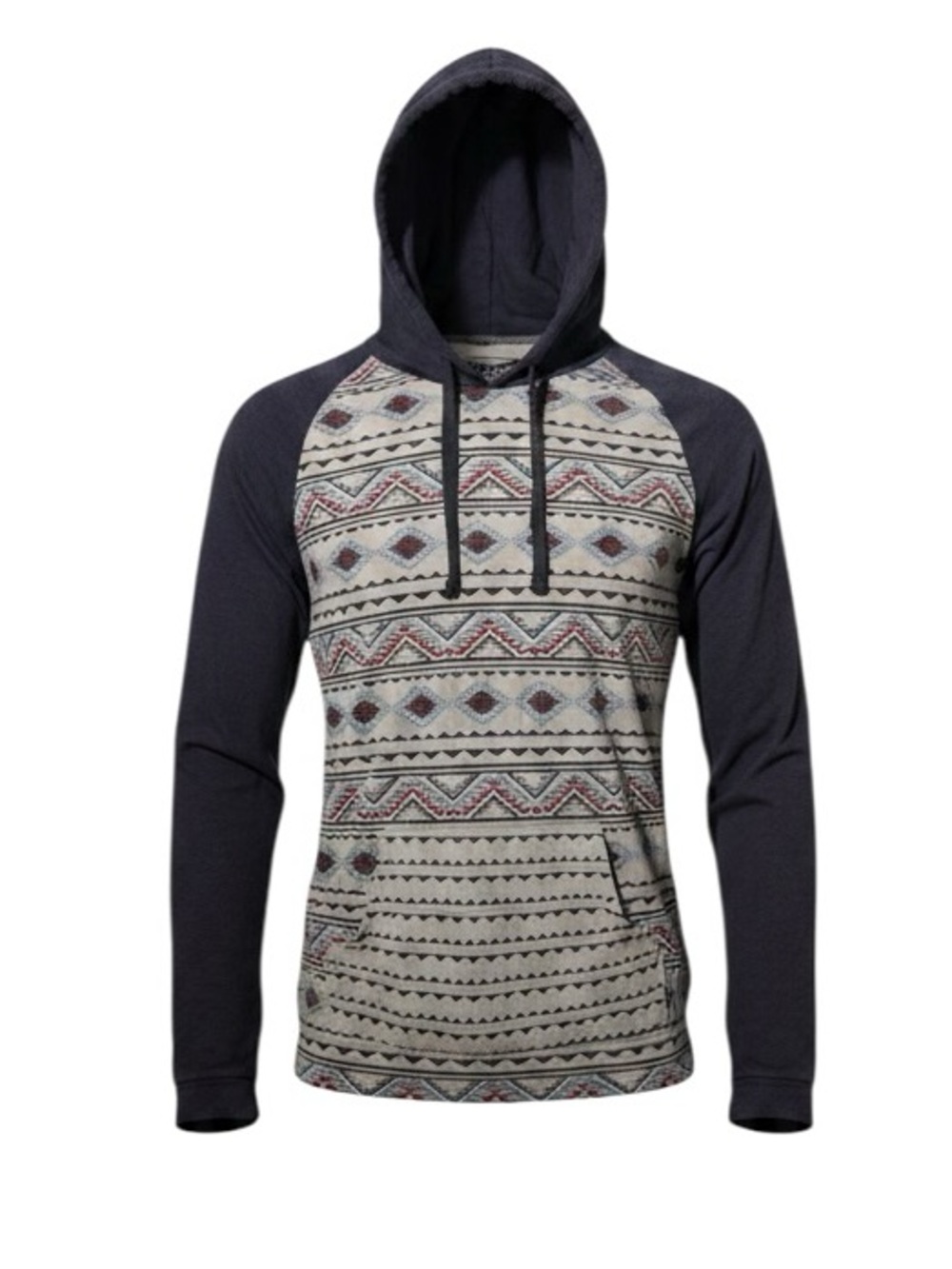 🌸🌸5 for $15🌸🌸Retrofit Navy and Gray Geometric Long Sleeve Hoodie